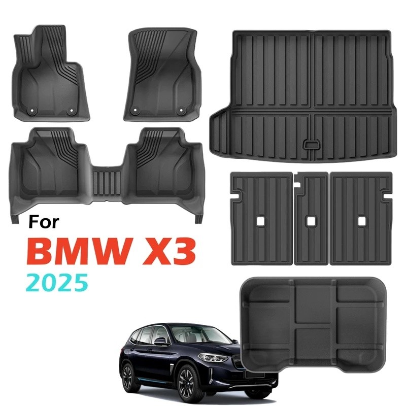 YyyFor BMW X3 พรมปูพื้น 2025,เสื่อรถยนต์สําหรับ BMW X3 M50/30 xDrive ทุกสภาพอากาศพรมปูพื้น Cargo Lin