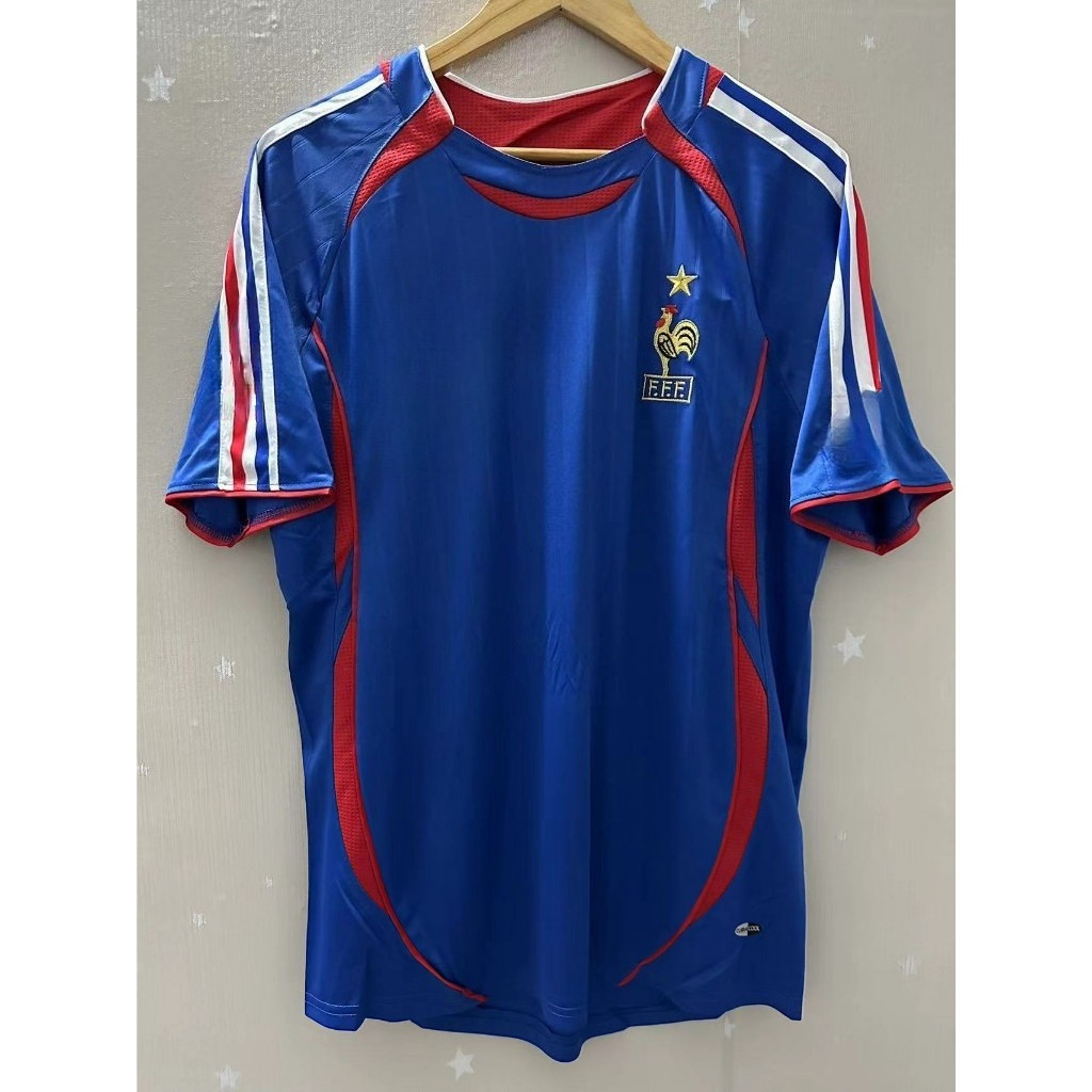 2006 France Retro Football Jersey - Premium Custom Replica (Znne & Henry) - เสื้อฟุตบอลวินเทจ