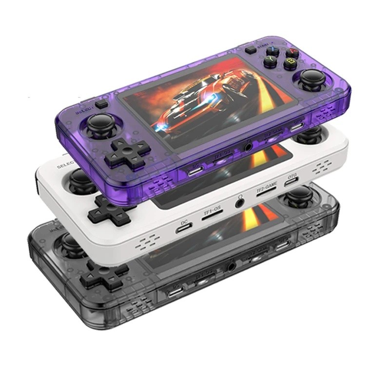 BOYHOM R 3-6H Retro คอนโซลวิดีโอเกม 3.5 หน้าจอ IPS RK3326 3000 mAh เปิด Linux ระบบเครื่องเล่นแบบพกพา