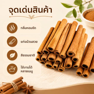 Ships immediately！อบเชยแท่งCinnamonStickAAA+ รสชาติหวานละมุน ไม่ขม ใช้ต้มซุป หมักเนื้อ ทำชา กาแฟ Cinnamon Stick