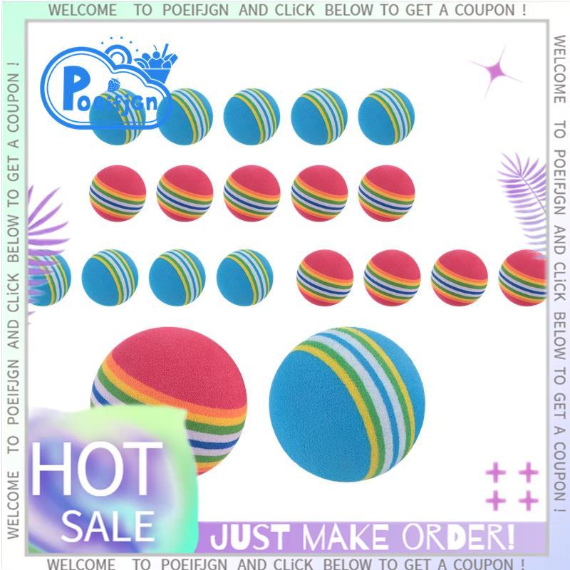 20 ชิ้นลูกกอล์ฟSoft Foam Garden Golf Balls Practice Golf Balls ฟองน้ํา Rainbow Golf Balls สําหรับในร