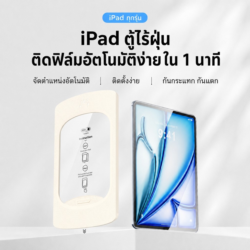 ฟิล์มกระจกไอแพด สำหรับไอแพด Air11-13 M2 M3 M4 Air4/5 gen10/11 Pro11-13 Gen7/8/9 mini6/7 ฟิล์มป้องกัน