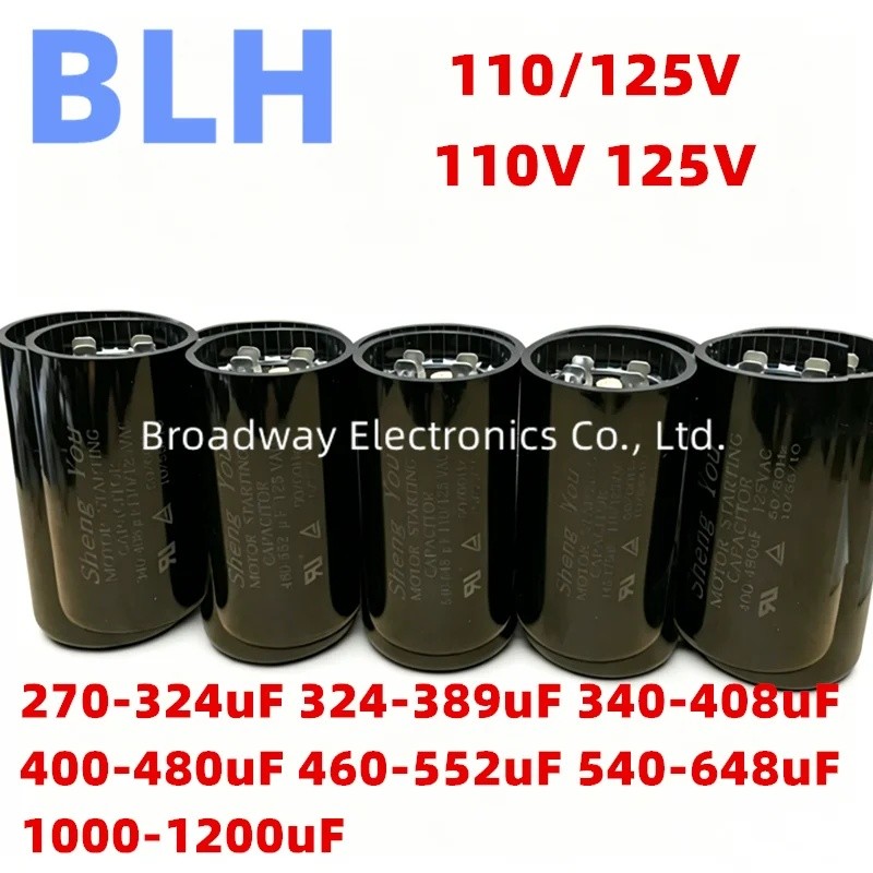 CD60 เริ่มต้นตัวเก็บประจุ 110/125VAC 110/125V 110V 125V 270-324uF 324-389uF 340-408uF 400-480uF 460-