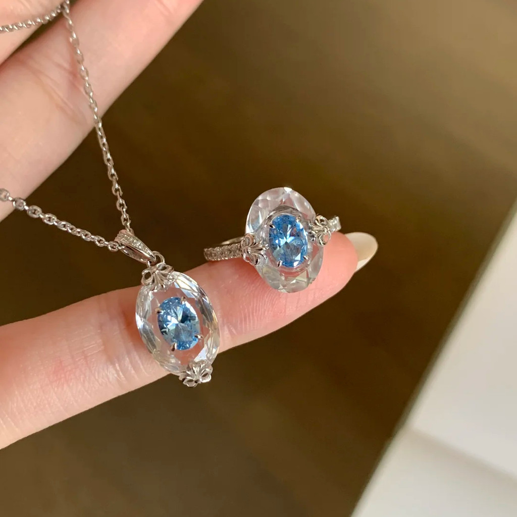 จี้สร้อยคอฝังแหวน Paraiba Iris