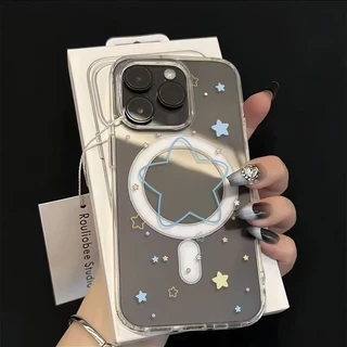 🌈🌈แม่เหล็ก เคสใสกันกระแทก เคสสําหรับไอโฟน 16 เคสชาร์ได้ สำหรับ IPhone 11 17 Pro MAX 13 15 14 12 7/8Plus