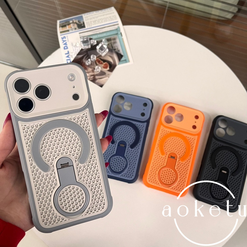 การระบายความร้อนที่มีสีสัน 360 องศาหมุนวงเล็บเคสโทรศัพท์แม่เหล็กเหมาะสําหรับ ไอโฟน 11 12 13 14 15 16 17 มือโปร สูงสุด รวมทุกอย่างป้องกันการตกฝาครอบซิลิโ