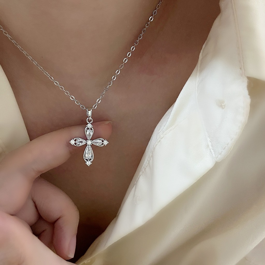 Classy ประณีตZircon Cross สร้อยคอแฟชั่นสร้อยคอจี้