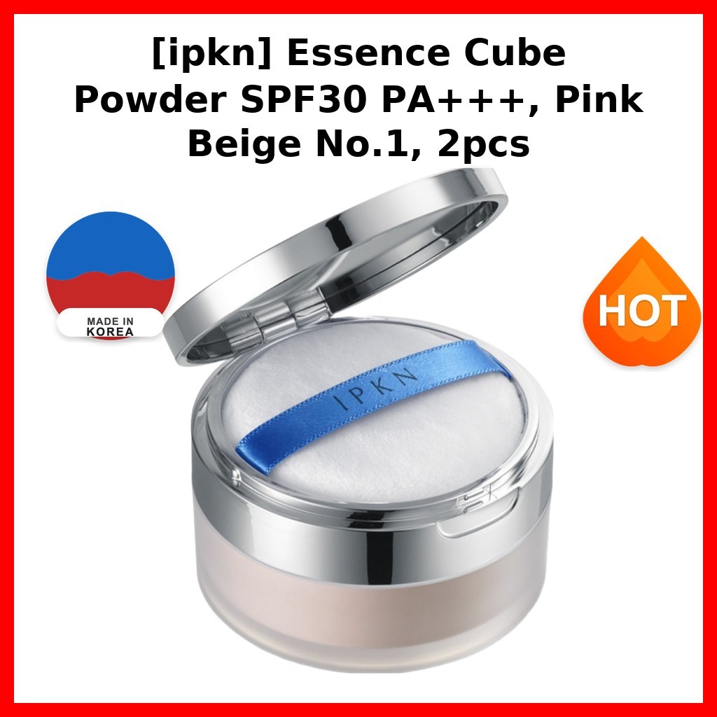 [ipkn] Essence Cube Powder SPF30 PA+++, Pink Beige No.1, 2 ชิ้น / แป้งเกาหลี / Flawless Finish / ของ