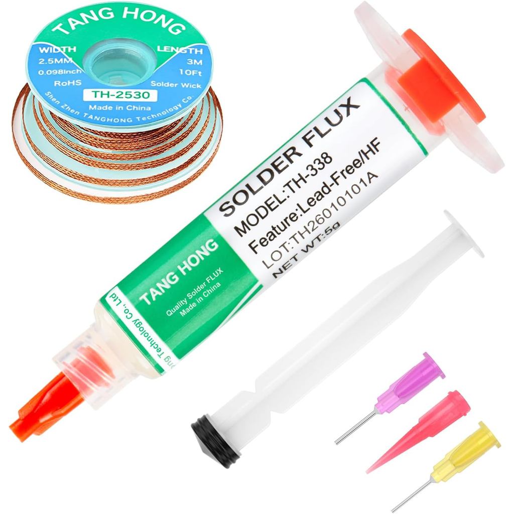 Solder Flux Paste และ Solder Wick Braid, No Clean Soldering Flux (5ML) 10Ft Desoldering Wick Braid ส