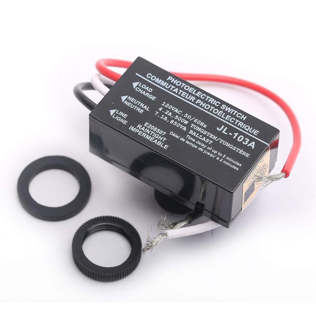 DEVMO Photoelectric Switch Photocell Dusk to Dawn Button Flush Mount Photo Control Eye Switch Module