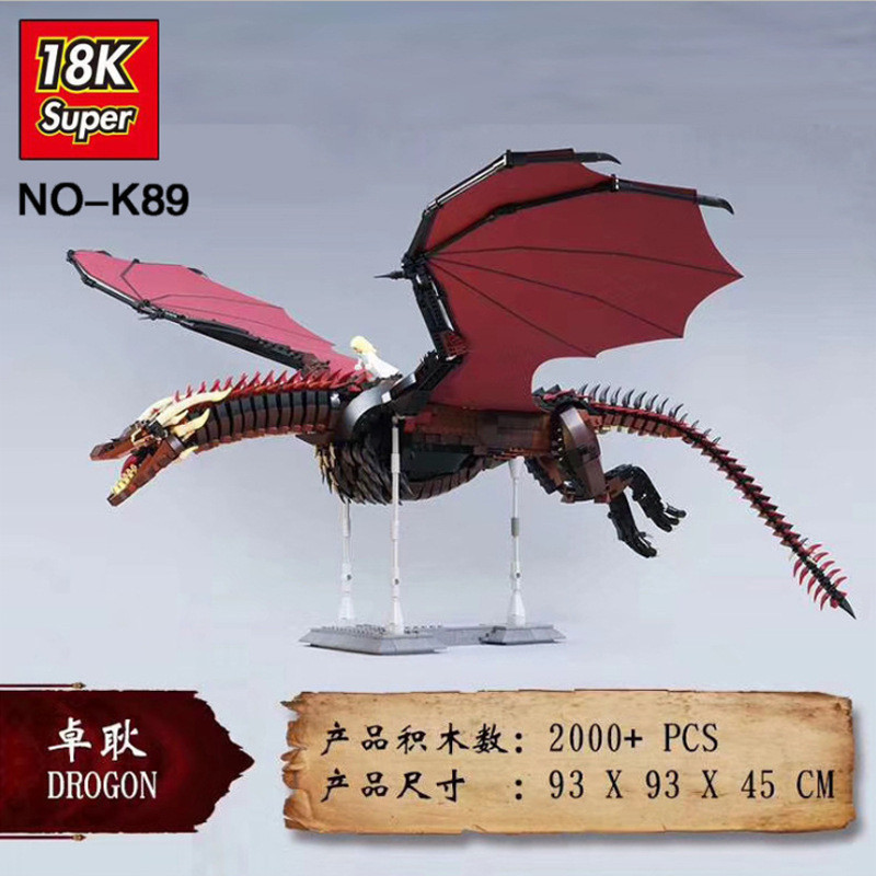 Rael k89-k90 Game of Thrones Dragon Ice Dragon Fire Dragon Building Block Model Small Particle Assem
