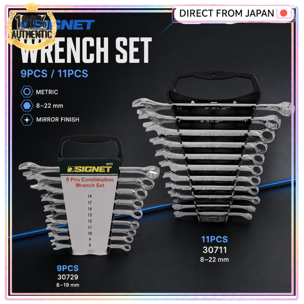 SIGNET Combination Wrench Set - 9PC & 11PC