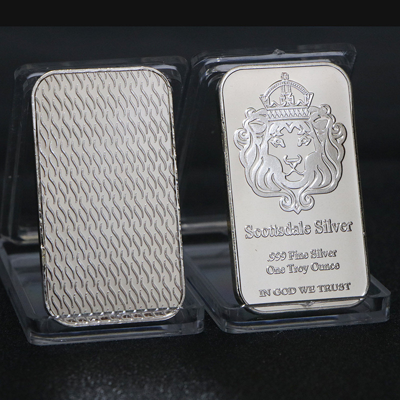 Lion Block Carriage Block Goddess เหรียญที่ระลึก Square Commemorative Block Silver-Plated เหรียญ Sco
