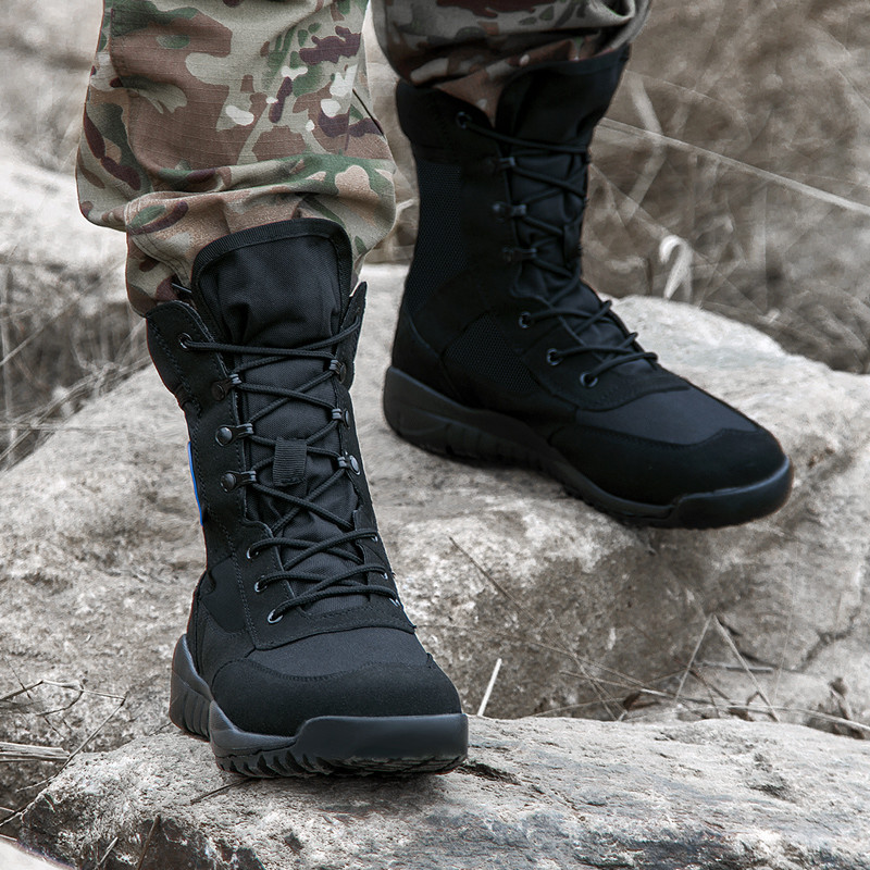 Weihe Combat Boots Men Ultra-Light Breathable Summer Combat Boots Mesh Outdoor Tactical Boots Specia