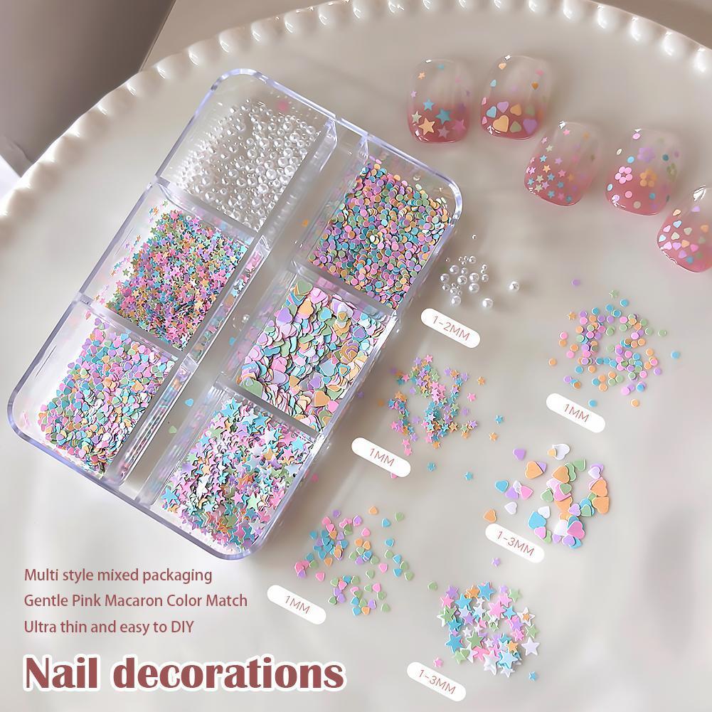 สีสัน Macaron Star Glitter Flakes เล็บ Bling ตกแต่งเล็บ Diy เลื่อม M0h5