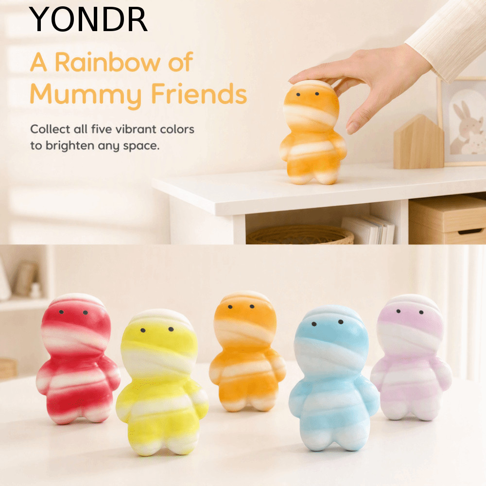 YONDR Mummy Squeezable ของเล่น, Moist Soft Mummy Squishy Fidget ของเล่นกดได้ตลกน่ารัก Mummy ช้า Rebo