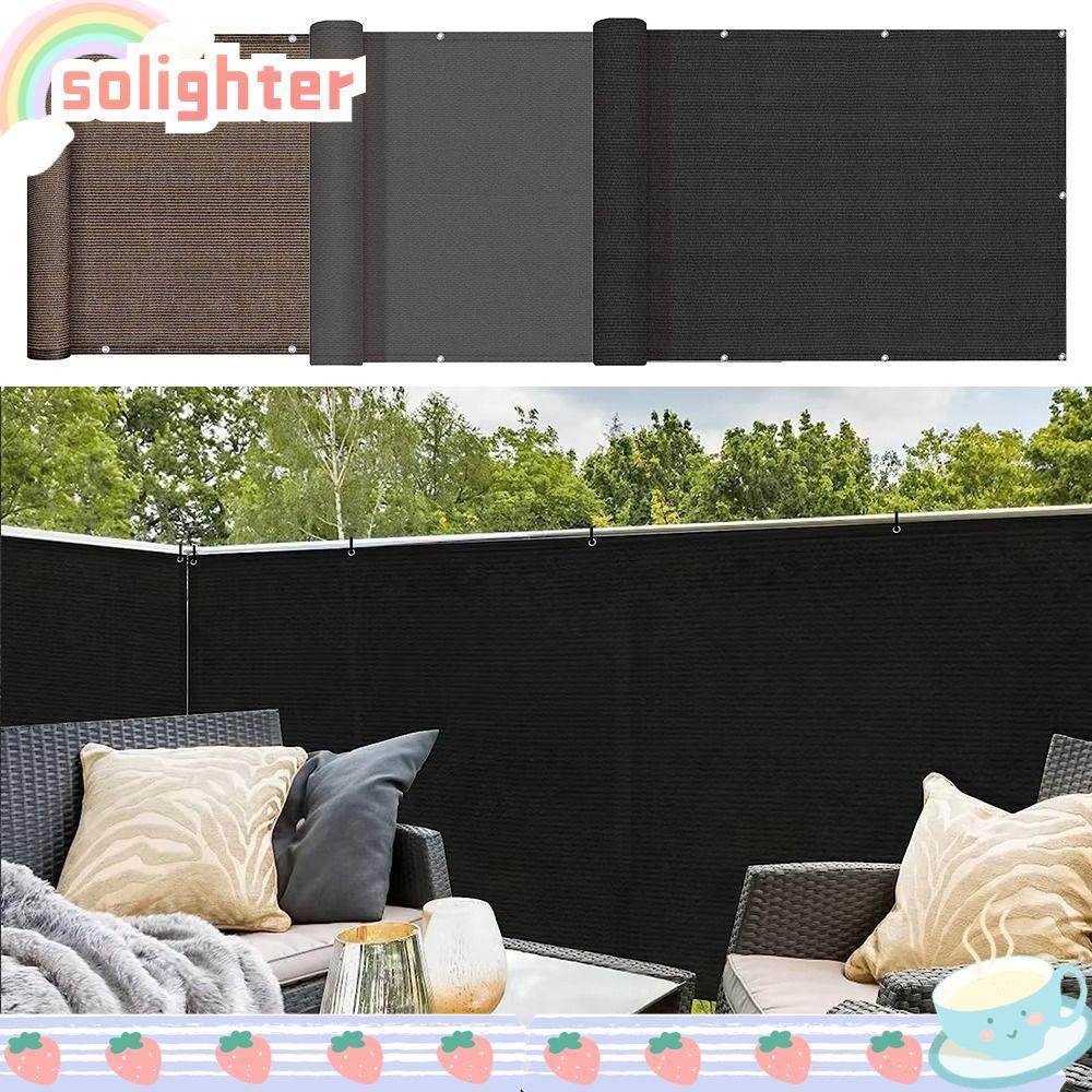 SOLIGHTER Sun Shading Sails, กันน้ํา 3/5/6M ผ้าบังแดดระเบียง, ผ้าหน้าจอความเป็นส่วนตัว Garden Porch 