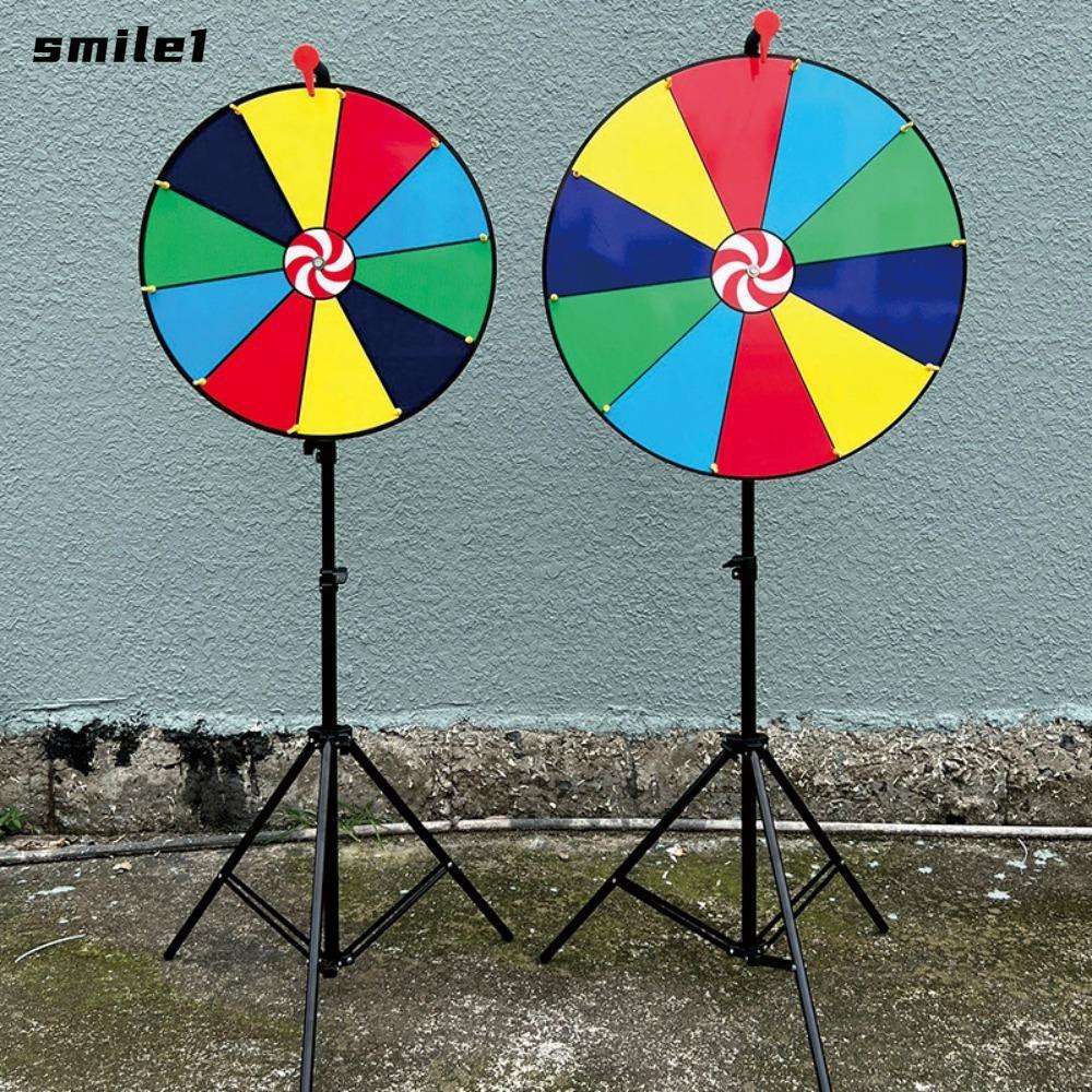 SMILE Wheel, Win Fortune ขาตั้งกล้องพับได้ Spin Wheel, 40/50/60 ซม. Spinner Game Color Roulette Whee
