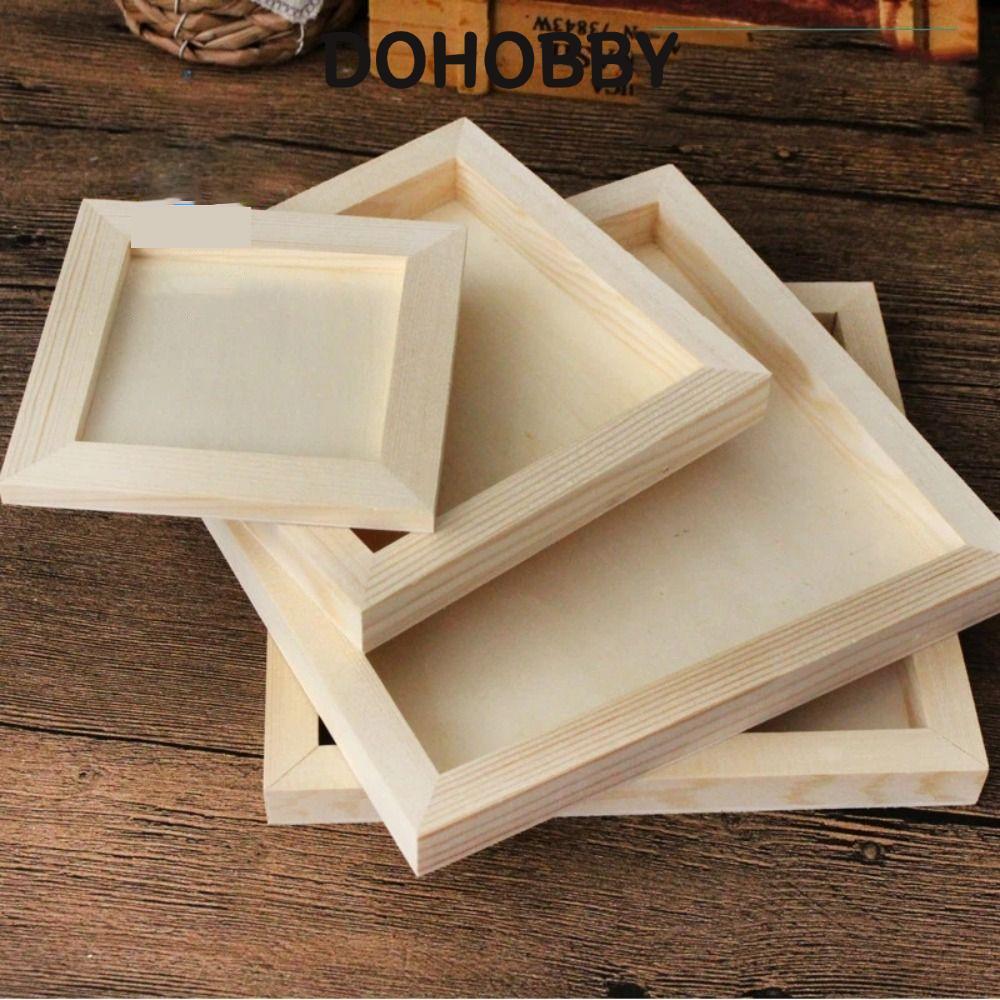 DOHOBBY กรอบดินเปล่า, กรอบรูป DIY Cbacktive, ไม้หัตถกรรม Party Decor หลายขนาดไม้ผู้ถือภาพเด็ก Handcraft