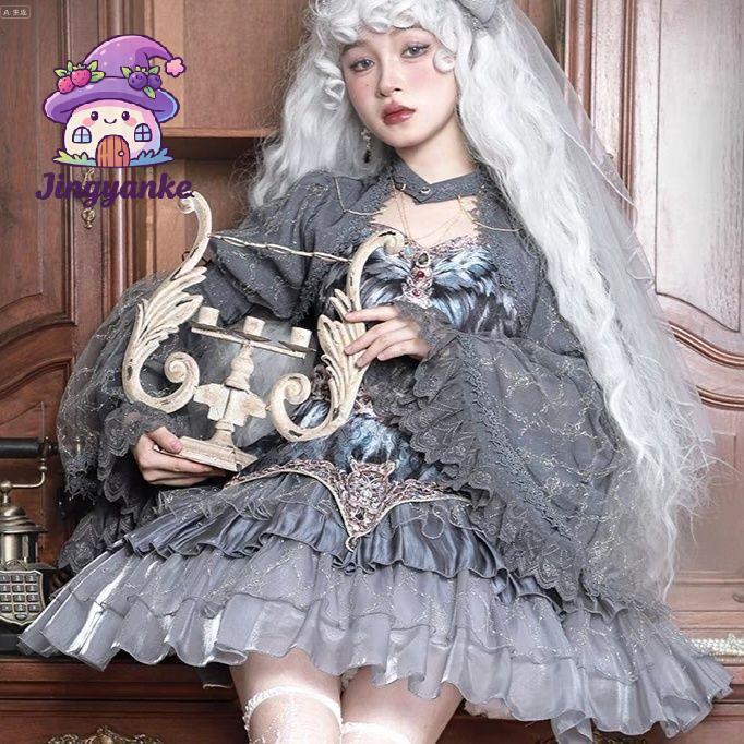 Lolita Swan Lolita Dress Multi layer Cake Dress ฮาโลวีนทุกวัน