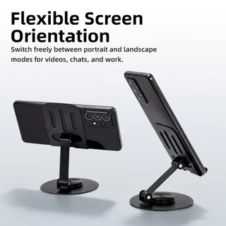 GOOJODOQ Foldable Phone Stand 360° Swivel Base Stable Suppor Charge While Using
