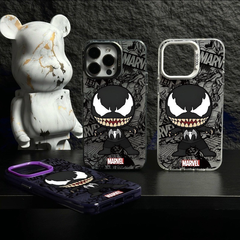 Dark สไตล์ Superhero การ์ตูนสีดําวงเล็บ Shock-proof เคสโทรศัพท์เหมาะสําหรับ Samsung/S25 Ultra/S24/A5