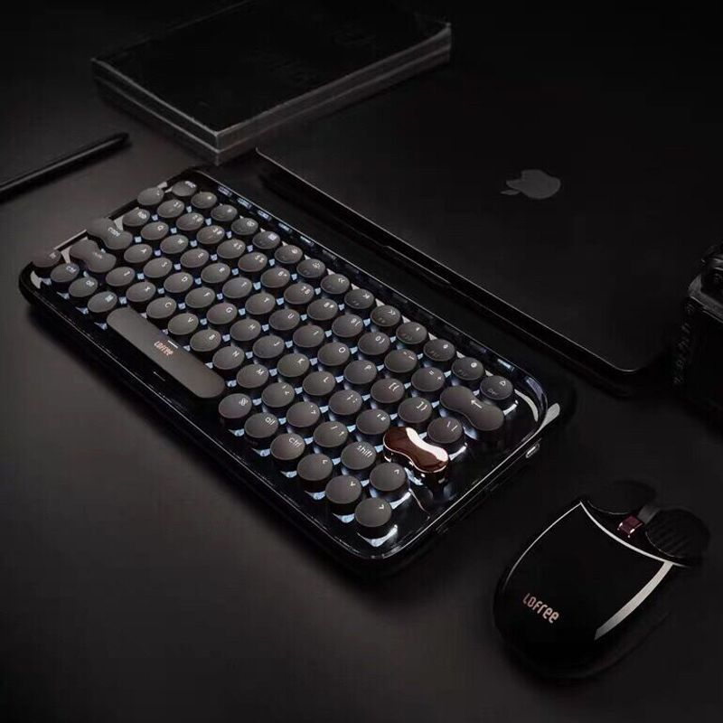 Lofree Lofree Lofree Ink Gold Green Axis Mechanical Keyboard เมาส์ไร้สาย Bluetooth Universal Office 