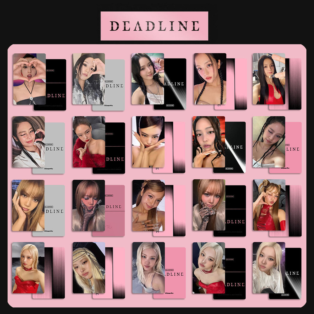 BP อัลบั้มสีชมพู DEADLINE Photocard ส่วนตัว JISOO JENNIE Photocard Limited Photocard
