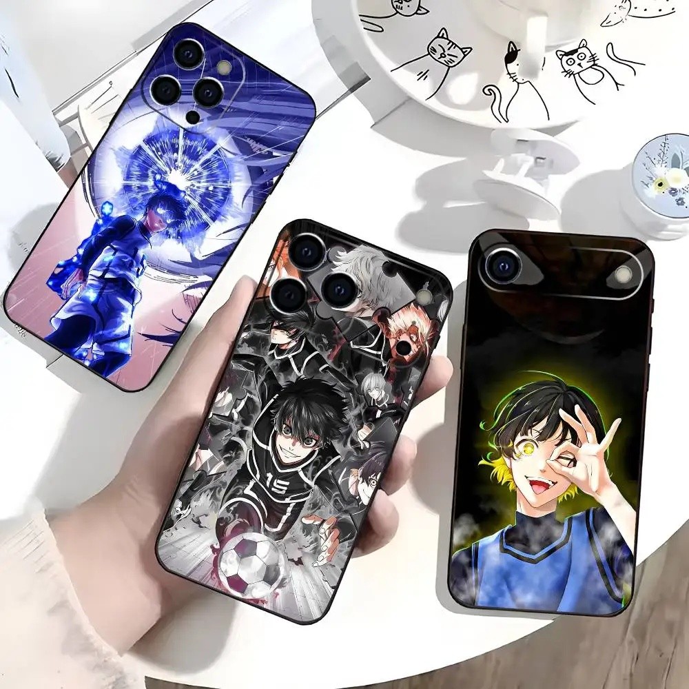 TP-1 B-Blue L-Lock เคสโทรศัพท์สําหรับ iPhone 17,16,15,14,13,12,11 Plus,Pro Max,XS,Soft Black Cover