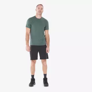 Decathlon Men'S Hiking Synthetic Short-Sleeved T-Shirt Mh100 เสื้อเดินป่าผู้ชาย รุ่น Mh100 - Green