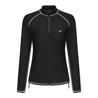 Decathlon Surfing Women UV Protection Zip Top เสื้อยืดป้องกันรังสียูวีมีซิปสำหรับผู้หญิง - Black