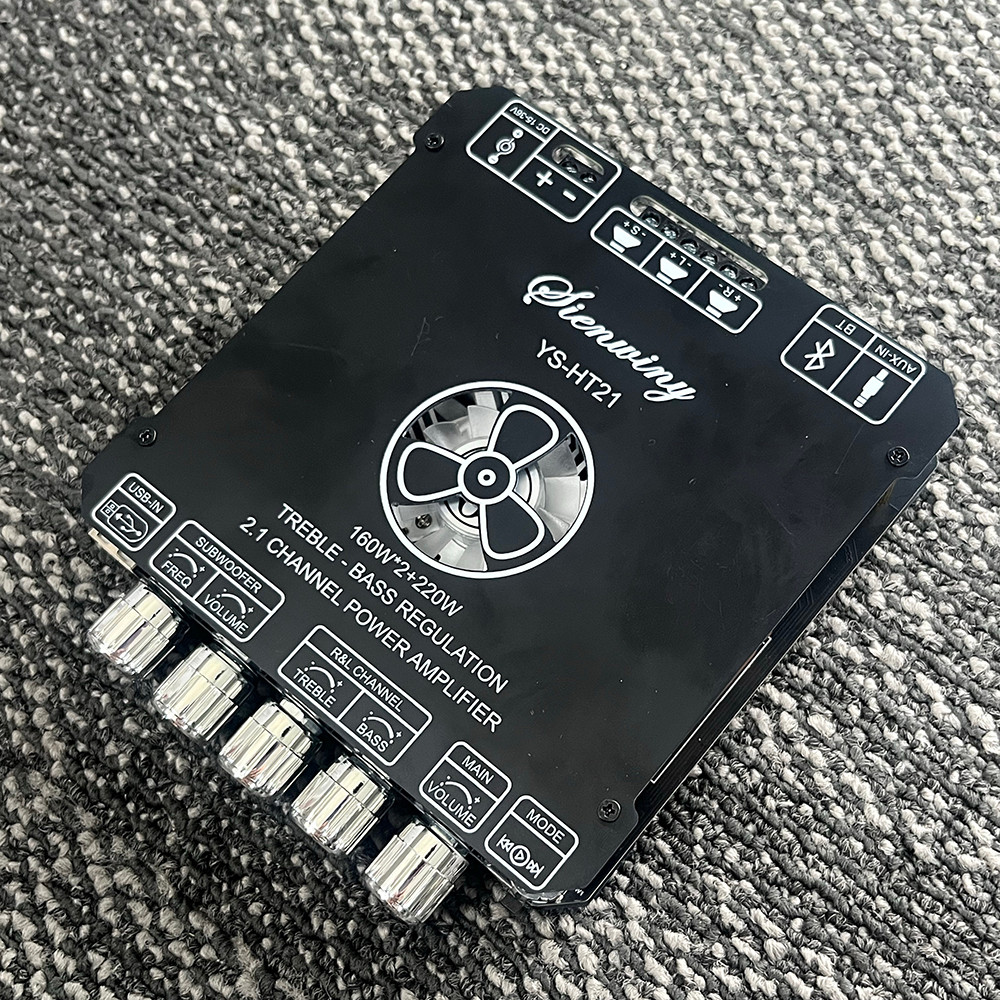 SIENWINY แอมป์จิ๋ว Bluetooth YS HT21 TDA7498E พัดลมระบายความร้อนในตัว ซับวูฟเฟอร์เครื่องขยายเสียง ระบบ 2.1ch AUX USB