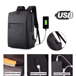 กระเป๋าเป้สะพายหลังสําหรับการเดินทางกระเป๋าเป้สะพายหลัง USB ชาร์จกระเป๋าเป้สะพายหลังผู้ชายและผู้หญิงสบาย ๆ กระเป๋าคอมพิว