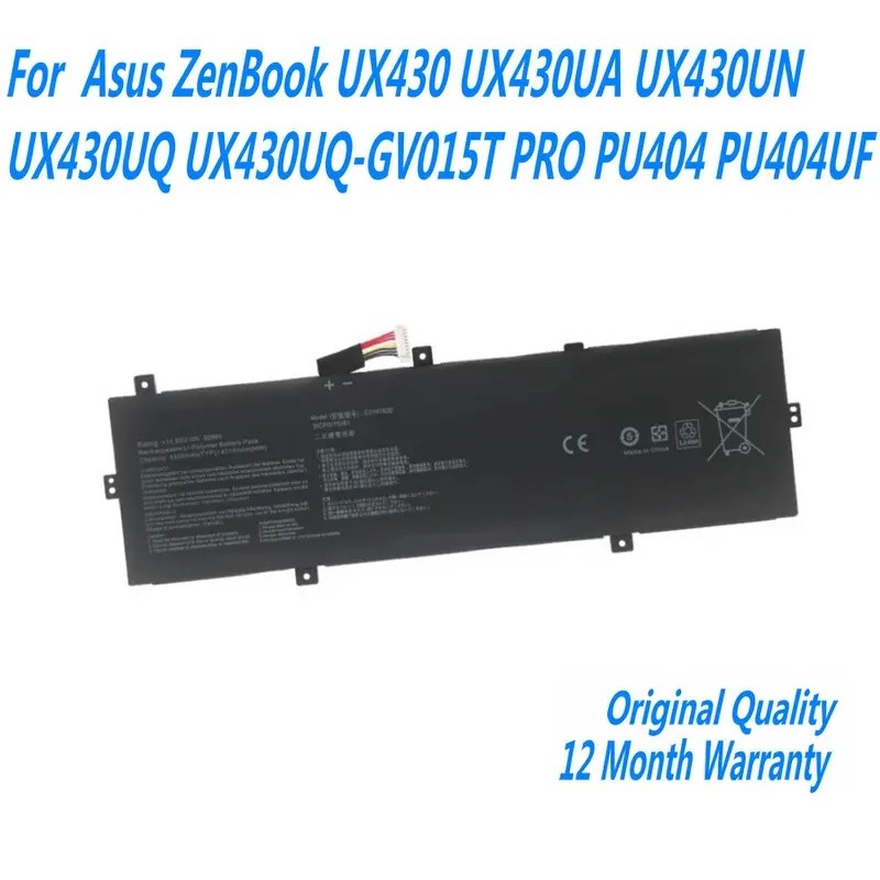 11.55V 50WH C31N1620 แบตเตอรี่แล็ปท็อปสําหรับ Asus ZenBook UX330C UX330CA U3000C UX330CA-1C 1A UX330