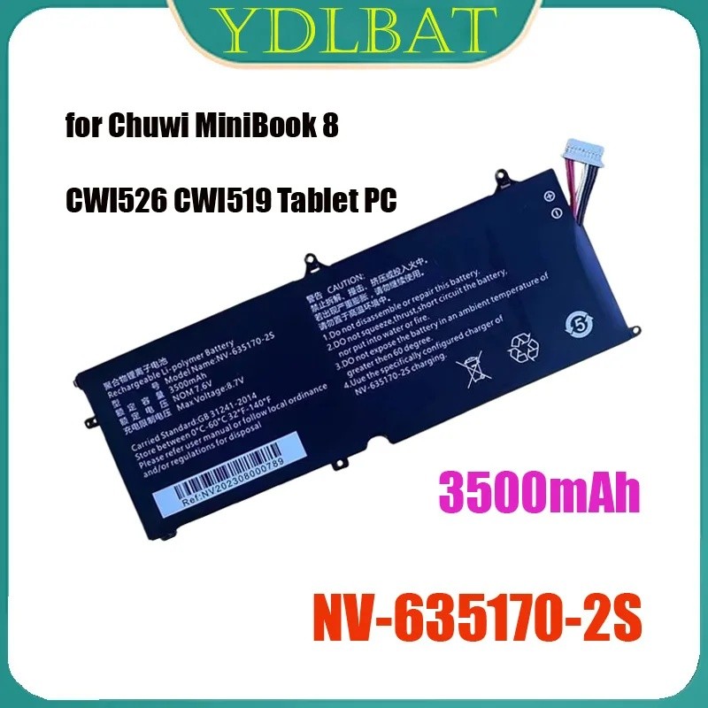 เนวิเกเตอร์-635170-2S แบตเตอรี่แล็ปท็อปสําหรับ Chuwi MiniBook 8 CWI526 CWI519 แท็บเล็ตพีซี 3500mAh