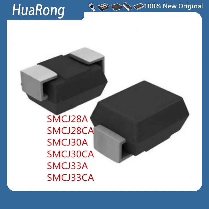 100 ชิ้น/แบทช์ SMCJ28A SMCJ28CA SMCJ30A SMCJ30CA SMCJ33A SMCJ33CA 1500W 28V 30V 33V DO214AB