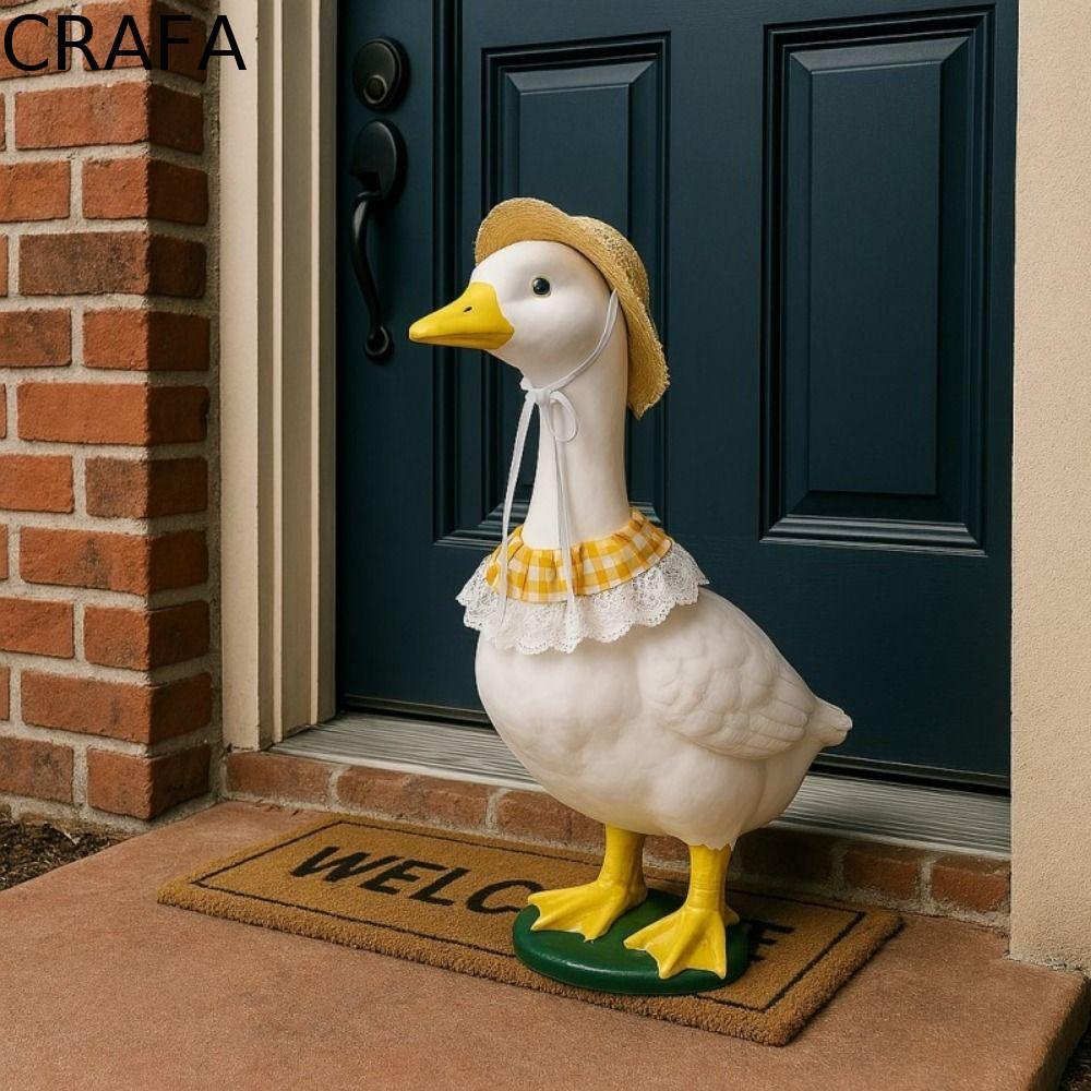 CRAFA Porch Goose Costume, Creative Funny Goose Hat Scarf, Stylish Doll Hat Wear Windproof Rope Stra