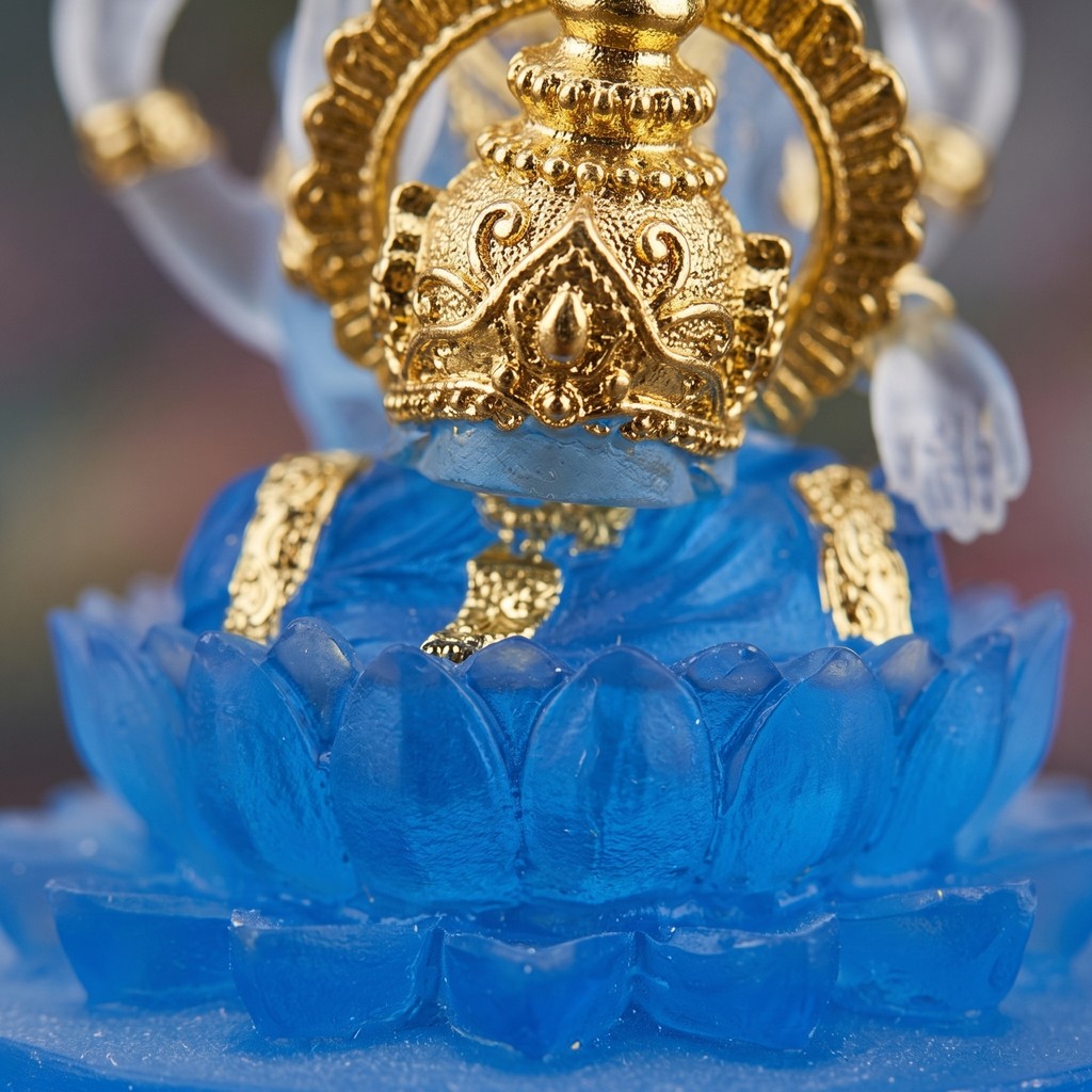 Deity ตุ๊กตา Lotus Pestal ศาสนาเรซิ่น Deity ตุ๊กตา Deity ประติมากรรมตกแต่งสําหรับนักสะสม,แท่นบูชา