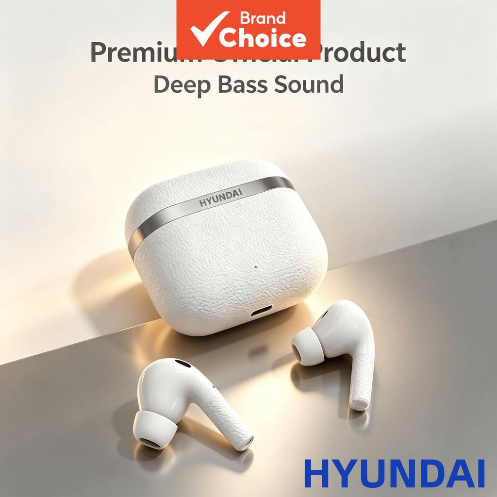 HYUNDAI T02Plus หูฟัง TWS หูฟังไร้สายขาตั้งโทรศัพท์บลูทูธ 5.4 น้ําหนักเบาออกแบบหูฟังใสโทรชุดหูฟังเพล