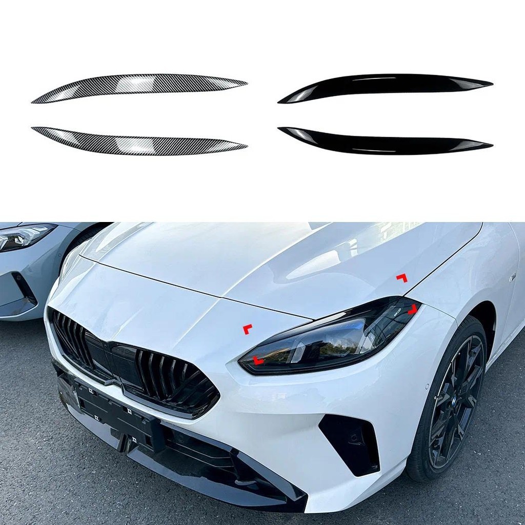 สําหรับ BMW 1/2 Series F70 F74 2024 + ไฟหน้าคิ้วสติกเกอร์ ABS คาร์บอนไฟเบอร์/Glossy สีดําการปรับเปลี
