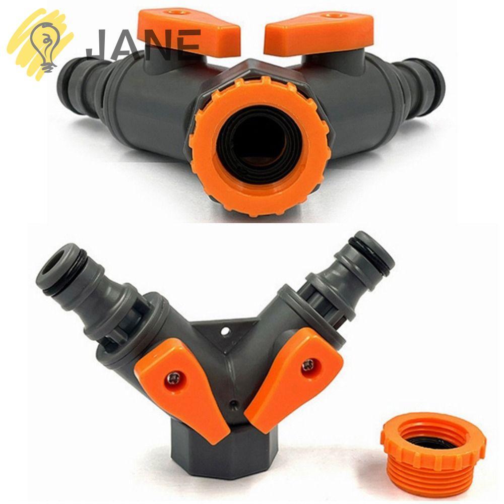 JANE 1 ชิ้นก๊อกน้ําท่อแตะ, อุปกรณ์ท่อ Quick Coupling Tee Connector, ทนทาน 1/2 "3/4" ด้ายหญิงพลาสติก Water Splitter Y-Type วาล์วชลประทาน
