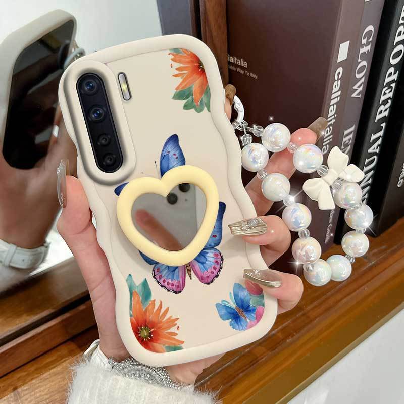 3 ชิ้น (Romantic Lively เคสโทรศัพท์ + Lanyard + ขาตั้ง) สําหรับ OPPO F15/F17 Pro/F19 Pro+ 5G/F21 Pro