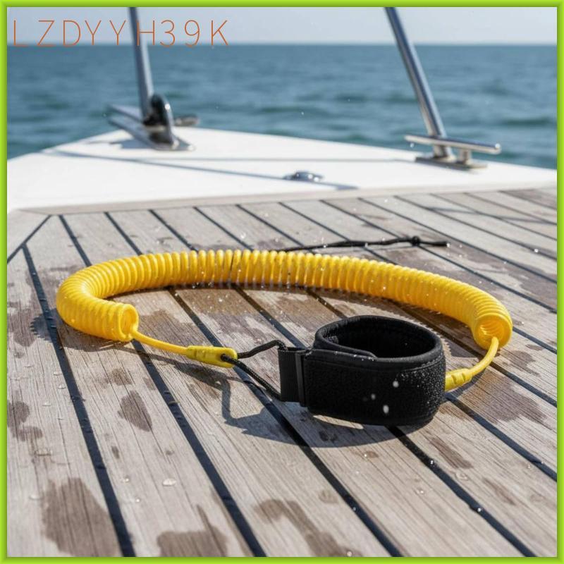 [lzdyyh39k] 6xStand-up Paddleboard Leash 5 มม.หนา Coiled Stand-up Paddleboard Leash Cord Leg Rope สํ