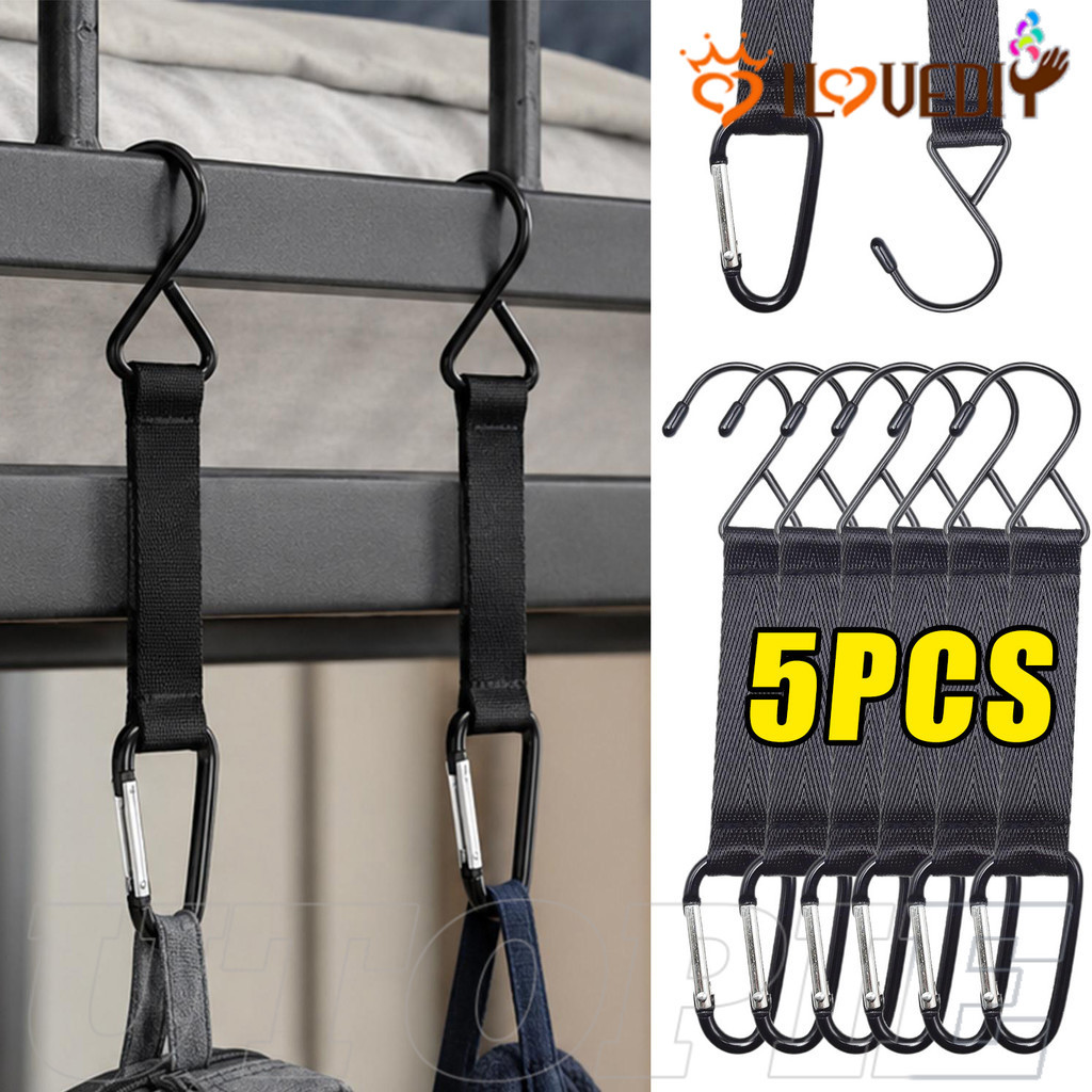 [HGB] 5PCS Universal แบบพกพา Multi-Purpose Hook Carabiner คลิปเกียร์แขวนสําหรับตั้งแคมป์เดินป่ากีฬา Field Travel ใช้/ใหม่เอี่ยม