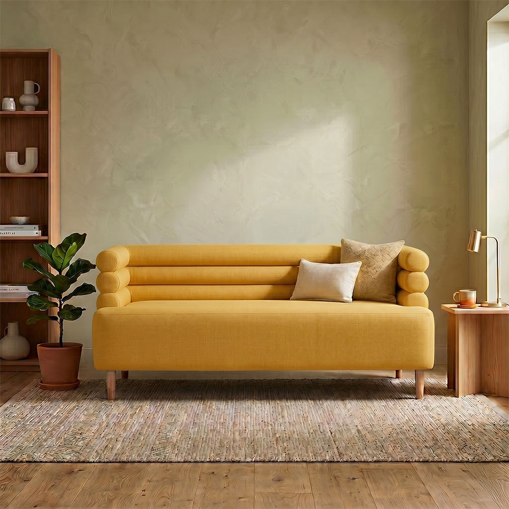 SB Design Square โซฟา PLAY รุ่น CLICKR-170 cm. สีเหลือง/ขาไม้ แบรนด์ KONCEPT FURNITURE