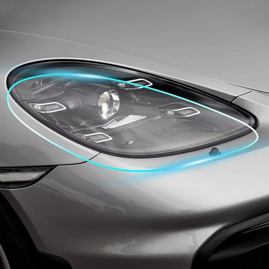 ฟิล์มกันรอยไฟหน้า TPU แบบใสสําหรับ Porsche 718 Spyder (Cayman Gt4/gt4Rs) 2019-2023