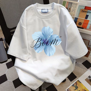 COD BOOM เสื้อยืดโอเวอร์ไซซ์ผู้หญิง ผ้านุ่มหนา ชบา แฟชั่นสไตล์เกาหลี [งานเกรดพรีเมียม งานเกรด A]