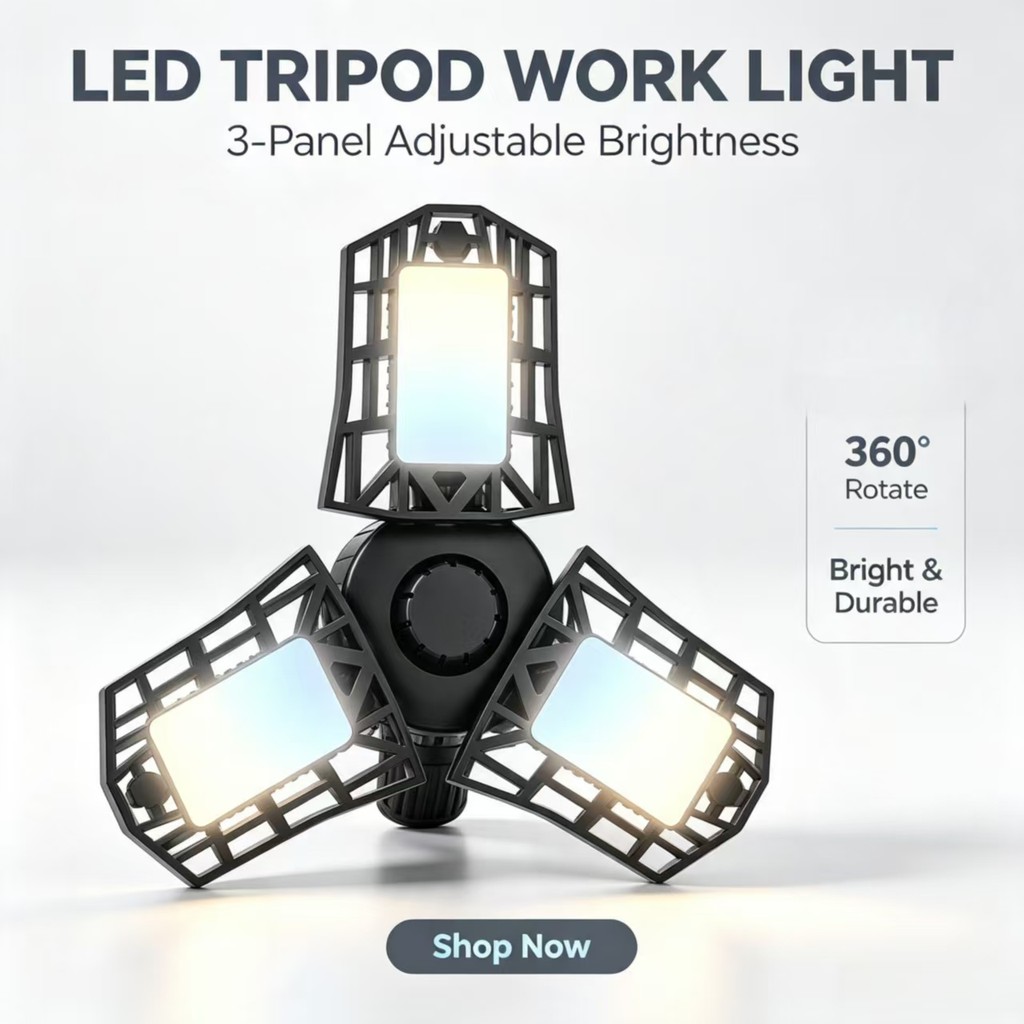 หลอดไฟ LED ทรานฟอร์มเมอร์ 100 วัตต์ (สว่างมาก) 3 หัว E27 เพดานโรงรถ