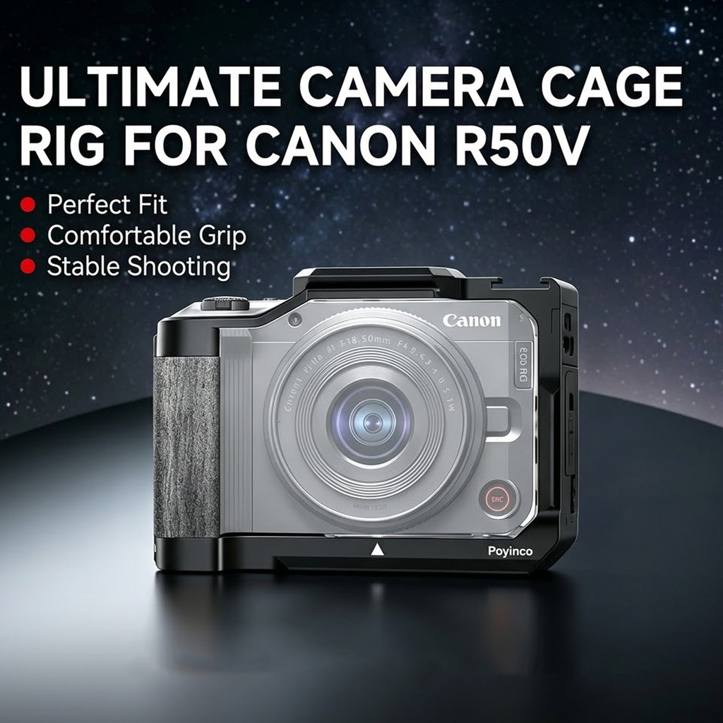 กล้องสําหรับ Canon EOS R50 V อลูมิเนียมป้องกัน Rig พร้อม Arca Quick Release รองเท้าเย็น NATO Rail 1/