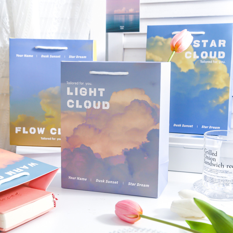 Cream Palette Series Gift Bag Small Fresh Dreamy Clouds ins Student Holiday Blessing Gift Bag Portab